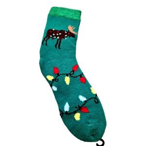 NEO‎ Cozy Cabin Festive Icon Crew Men's Large 8-12.5 Green Aloe Infused